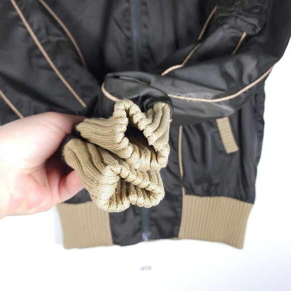 B By Burton Women's Nylon Size Small Brown Full Zip Hooded Bomber Jacket - Picture 8 of 11